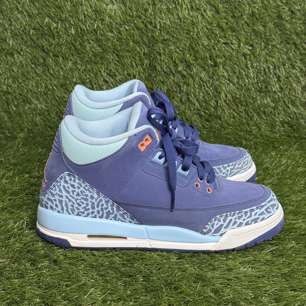 Air Jordan 3 Purple Dust Retro Size 6.5y GS Blue Sneakers 2016 441140-506